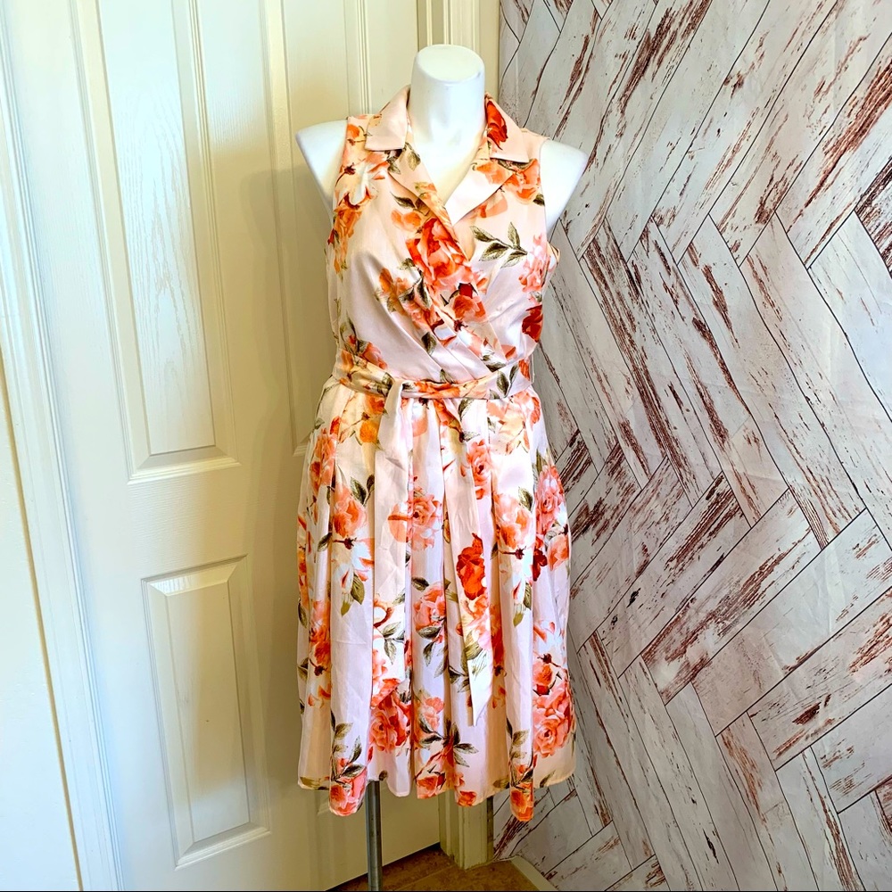 Shelby Palmer 🍑fit and flare floral beautiful dress size 16